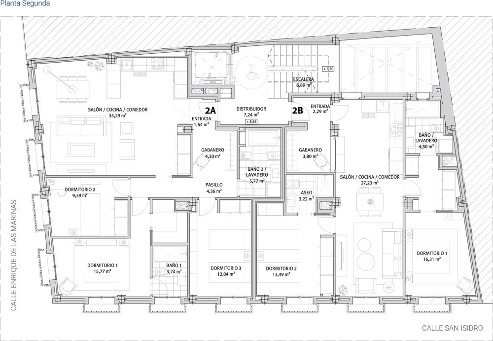 Planta Segunda Enrique de las Marinas 43. Viviendas en régimen de cooperativa. Información y Venta: 626 842 176