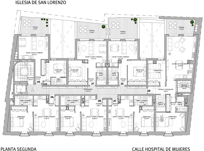 Planta Segunda Hospital de Mujeres 42. Viviendas en régimen de cooperativa. Información y Venta: 626 842 176